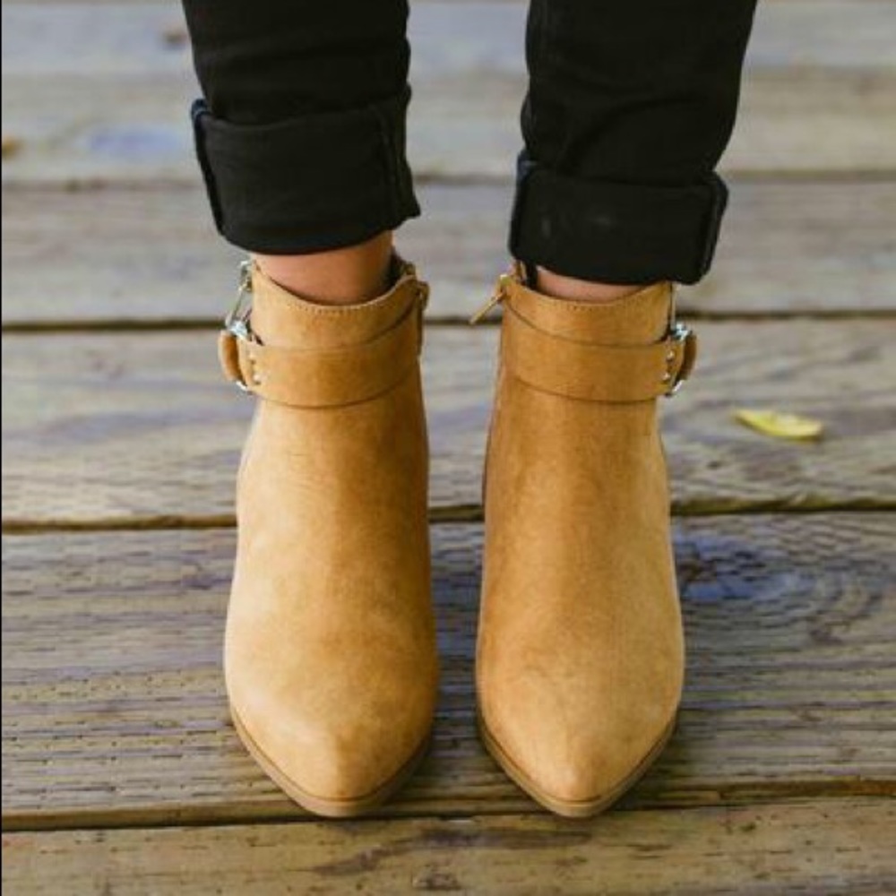 NWT Tan Ankle Bootie - Picture 2 of 2